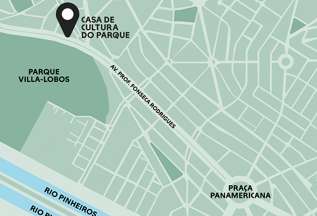 Mapa da localização da Casa de Cultura do Parque
